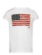 Flag Cotton Jersey Tee White Ralph Lauren Kids