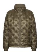 Logo Quilted Funnelneck Down Coat Green Lauren Ralph Lauren