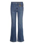 Chain-Trim High-Rise Flare Jean Blue Lauren Ralph Lauren