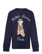 Dog-Print Cotton Long-Sleeve Tee Navy Ralph Lauren Kids