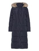 Faux-Fur-Trim Hooded Down Coat Navy Lauren Ralph Lauren