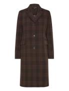 Plaid Wool-Blend Reefer Coat Brown Lauren Ralph Lauren