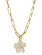 Calista Enamel Necklace Ivory/Gold Gold Bud To Rose