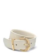 Oval Buckle Belt White Mango