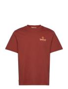 Illustrated Tree Logo Back Graphic Tee Burgundy Timberland