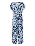 Kamira Plain Weave Jumpsuit Printed Blue Kaffe