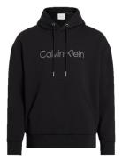 Textured Embroidery Logo Hoodie Black Calvin Klein