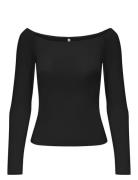 Onlglamour L/S Boat Neck Top Box Cc Jrs Black ONLY