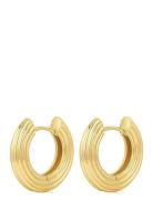 The Mini Ridged Amalfi Hinge Hoops- Gold Gold LUV AJ