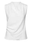 Sleeveless Draped Blouse White Mango