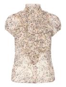 Liljasz Crinkle Ss Shirt Beige Saint Tropez