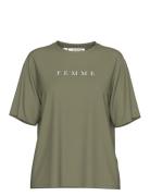 Slfvilja Ss Printed Tee W Noos Khaki Selected Femme