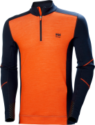 Helly Hansen Workwear Men's Halfzip Shirt Lifa Merino Navy/Orange