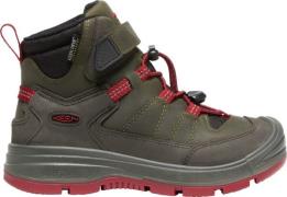 Keen Big Kids' Redwood Waterproof Boot Steel Grey/Red Dahlia