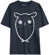 Knowledge Cotton Apparel Regular Big Owl Front Print T-Shirt Total Ecl...