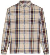 Knowledge Cotton Apparel Men's Checked Overshirt Brown Check