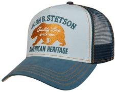 Stetson Trucker Cap Bear Blue Fish Print