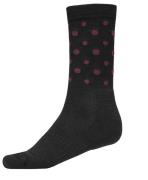 Active Merino Sock Spots Black/Hibiscus