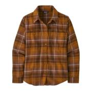 Patagonia Women's Fjord Flannel Shirt Happy Camper/Shelter Brown