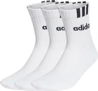 Adidas 3-Stripes Linear Half-Crew Cushioned Socks 3 Pairs   White/blac...