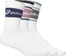 Asics 3 Pack Asics Logo Crew Sock Monument Blue/indigo Fog/rubble Red