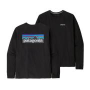 Patagonia Men's Longsleeve P-6 Logo Responsibili-Tee Black