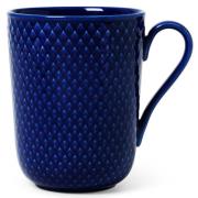 Lyngby Porcelæn Rhombe Color mugg med handtag 33 cl, mörkblå