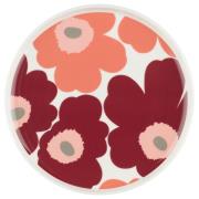 Marimekko Unikko tallrik 20 cm, vit/cherry/röd