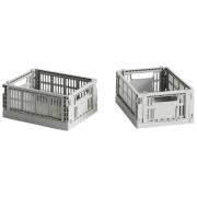 HAY Colour Crate förvaringslåda mini 2 st, light grey