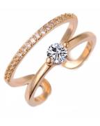 Everneed Monique gold double ring with rhinestone (U)
