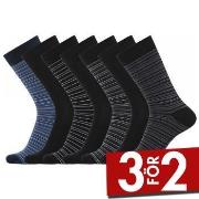 Dovre Strumpor 7P Bamboo Socks Svart/Blå Strl 45/48 Herr