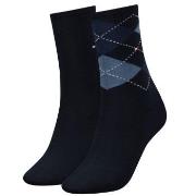 Tommy Hilfiger Strumpor 2P Check Sock Marin Strl 39/42 Herr