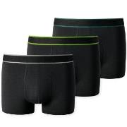 Schiesser Kalsonger 3P 95-5 Boxer Shorts Svart/Grön bomull Small Herr