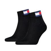 Tommy Men Uni Flag Quarter Sock Strumpor 2P Svart Strl 39/42 Herr