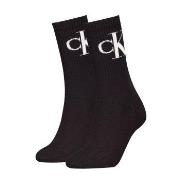 Calvin Klein Strumpor 2P Women Monogram Crew Socks Svart Strl 39/42 Da...