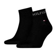 Tommy Hilfiger Strumpor 2P Men Tab Quarter Socks Svart Strl 39/42 Herr