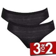 Sloggi Trosor 4P ZERO Motion Ultra High Leg Brief Svart polyester Smal...