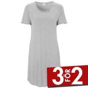 Damella Bamboo Plain Short Sleeve Nightdress Ljusgrå Bambu Small Dam