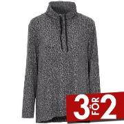 Damella Knitted Lounge Top Leopard Large Dam