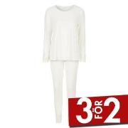 Damella Viscose Plain Pyjamas Set Elfenben viskos Small Dam