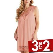 Damella Viscose Plain Sleeveless Nightdress Rosa viskos Small Dam