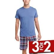 Jockey Night And Day Pyjama Short Sleeve Marin/Röd  Small Herr