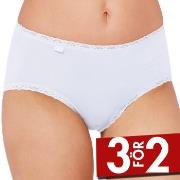 Sloggi Trosor 24 7 Cotton Lace Midi Vit bomull 38 Dam