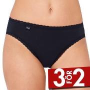 Sloggi Trosor 3P 24 7 Cotton Lace Tai Briefs Svart bomull 38 Dam