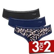 Sloggi Trosor 3P GO Crush Hipster Briefs Svart/Blå bomull Small Dam