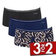 Sloggi Trosor 3P GO Crush Hipster Shorts Flerfärgad bomull Small Dam