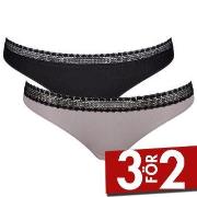 Sloggi Trosor 4P GO Ribbed Brazilian Svart/Grå ekologisk bomull Large ...