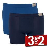 Sloggi Kalsonger 2P Men GO Natural Short Blå bomull Small Herr