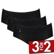 Sloggi Trosor 3P Pearl Midi Svart bomull 38 Dam