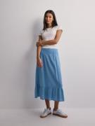 Only - Midikjolar - Blissful Blue - Onltokyo Hw Linen Blend Long Skirt...